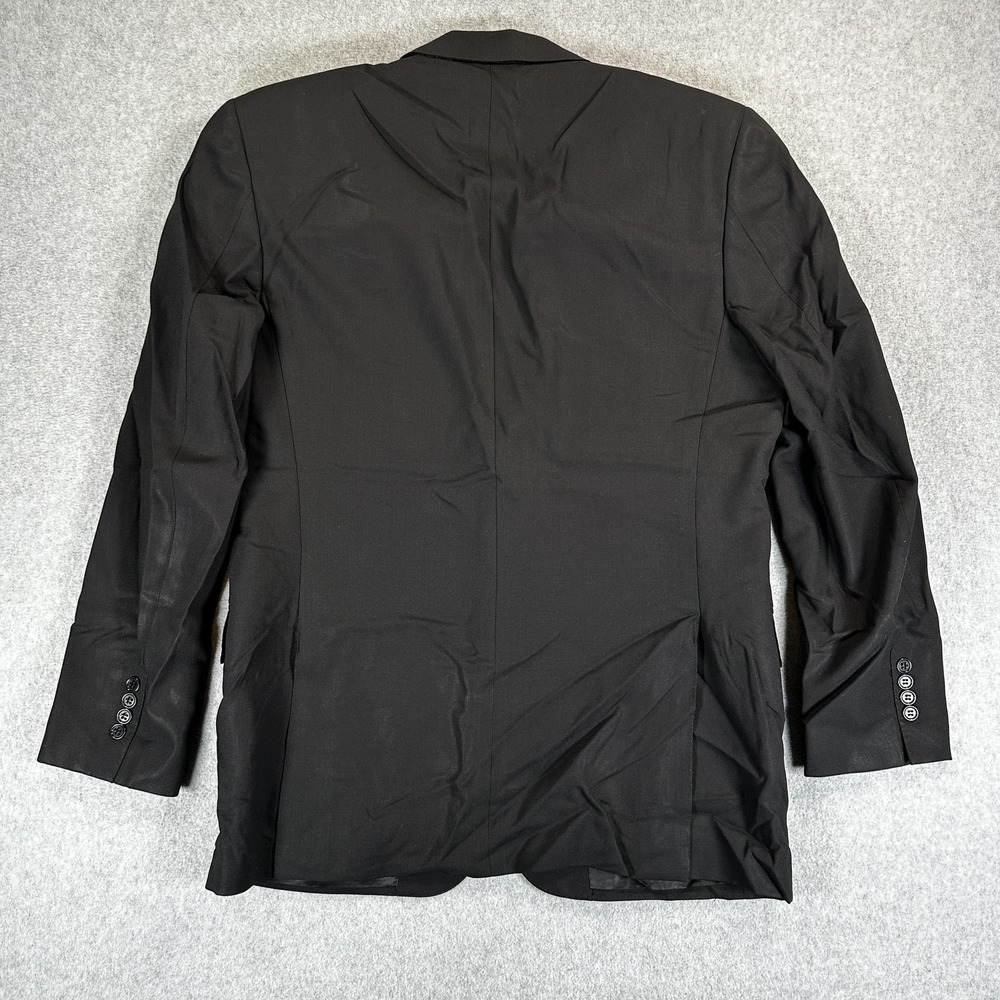 Canali Blazer Sport Coat Mens 42 Black Wool Water Resistant Italy Two Button - Picture 11 of 12